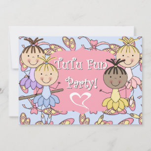 Ballerina Tutu Fun Birthday Invitation