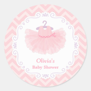 Ballerina Tutu Girl Baby Shower Decor Stickers