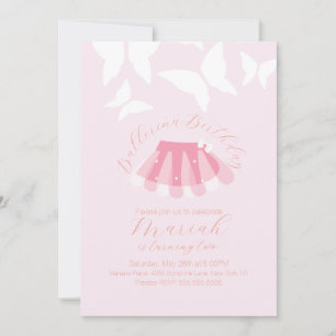 Ballerina Tutu Girl's Birthday Butterfly Invitation