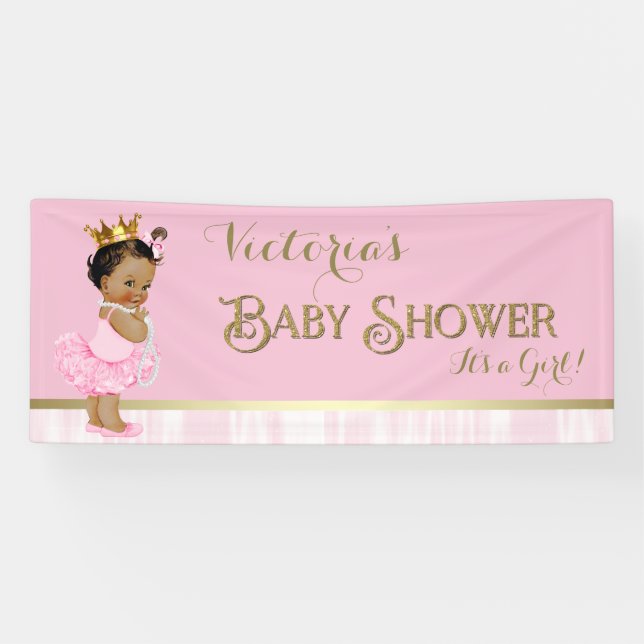 Ballerina Tutu Pearl Baby Shower Banner (Horizontal)