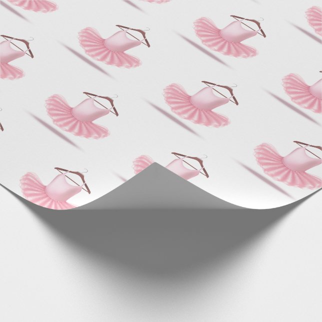 Ballerina Tutu Pink Girly Pretty Ballet Elegant Wrapping Paper (Corner)