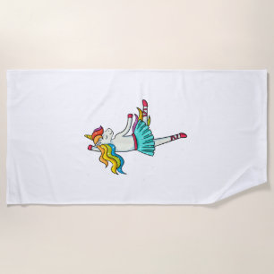 Ballerina Unicorn Dancing Ballet Dancer Tutu Dress Beach Towel