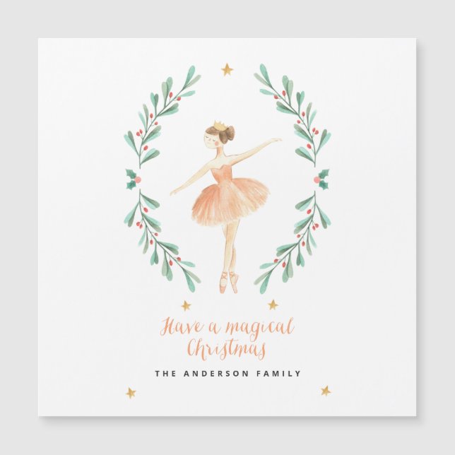 ballerina watercolor botanical cute Christmas (Front)