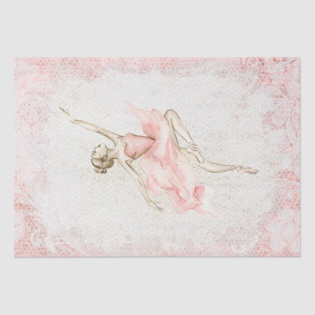 Ballerina Watercolor Decoupage Tissue Paper (Front)