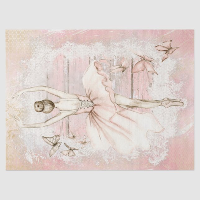 Ballerina Watercolor Decoupage Tissue Paper (Front)