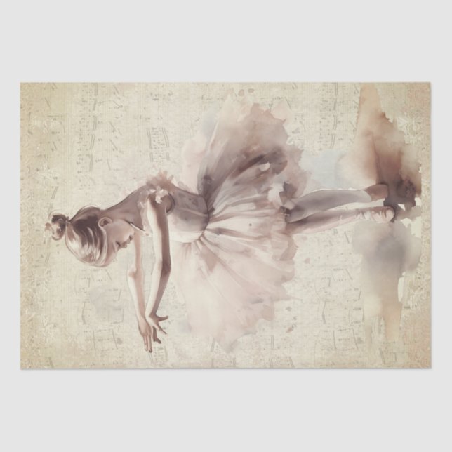 Ballerina Watercolor Tissue Paper (Front)