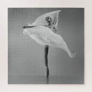 Ballerina White: Graceful Dance Illustration. Jigsaw Puzzle