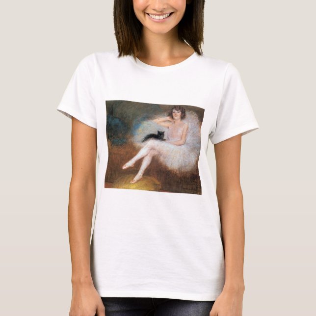 Ballerina with Black Cat, Pierre Carrier-Belleuse T-Shirt (Front)