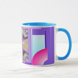 Ballerina with Colourful Geometric Background Mug