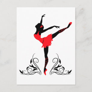Ballerina with floral ornament. postcard