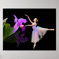 Ballerina with Orchid on Black