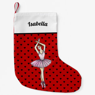Ballerina with Pink Dress and Pointe Toe Shoes Small Christmas Stocking