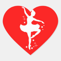 Ballerina with Stars in Silhouette in  Heart