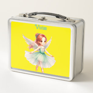 Ballerina with wings metal lunch box