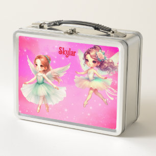 Ballerina with wings metal lunch box