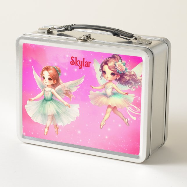 Ballerina with wings  metal lunch box (Front)