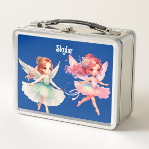 Ballerina with wings metal lunch box