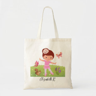 Ballerina Woodland Friends Squirrel Butterfly Tote Bag