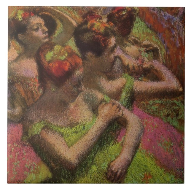 Ballerinas Adjusting Their Dresses (Edgar Degas) Tile (Front)