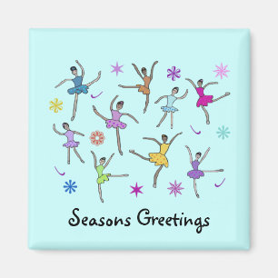 Ballerinas Dancing Holiday Magnets
