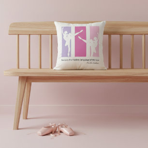 Ballerinas Dancing Quote Pink Cushion