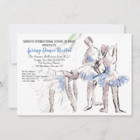 Ballerinas Dancing School Recital Invitation
