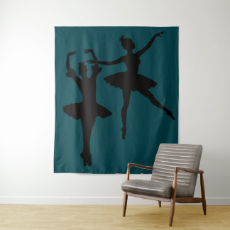 Ballerinas Dark Backdrop Tapestry