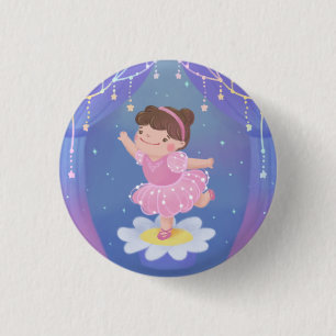 Ballerina's Dream Fantasy Illustration 3 Cm Round Badge