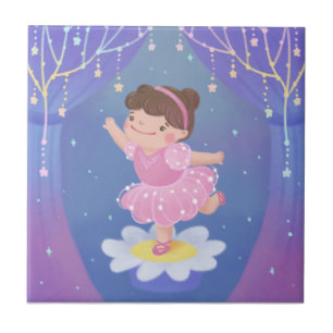 Ballerina's Dream Fantasy Illustration Tile
