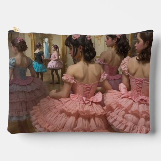 Ballerinas in a grand rococo-style hall accessory pouch (Front)