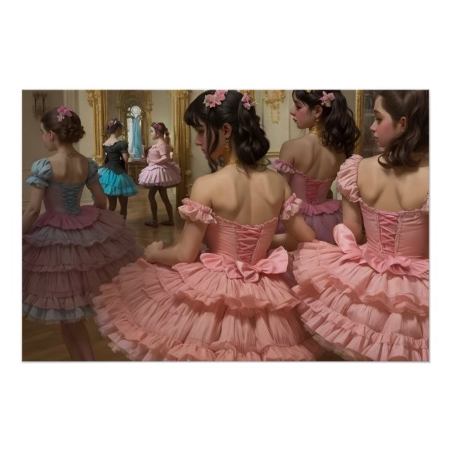 Ballerinas in a large rococo-style room poster (Front)