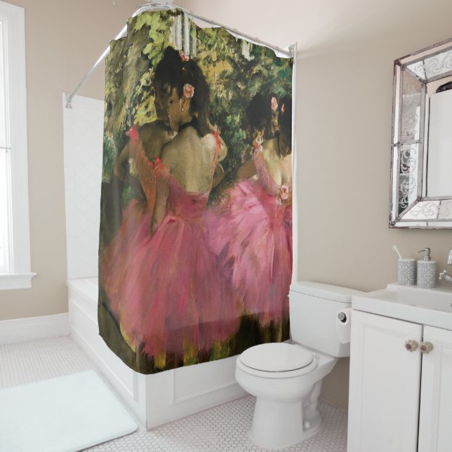 Ballerinas in Pink by Edgar Degas Shower Curtain (In Situ)