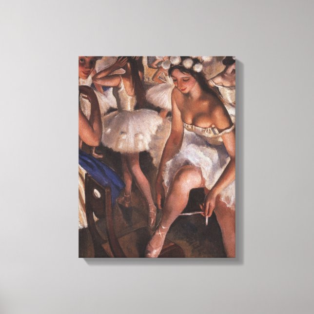 Ballerinas in the Dressing Room (by Serebriakova) Canvas Print (Front)