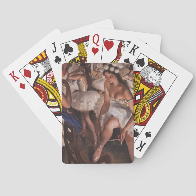 Ballerinas in the Dressing Room (by Serebriakova) Playing Cards (Back)