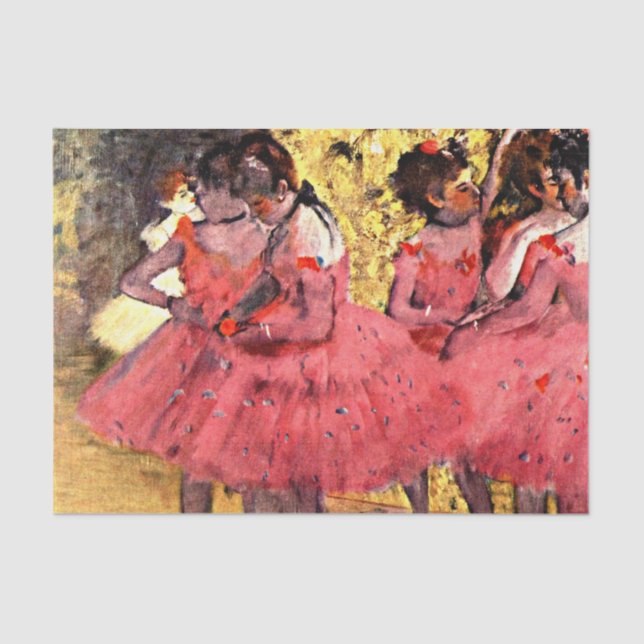 Ballerinas - Pink Dancers, art by Degas Tissue Paper (Front)