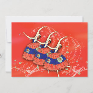 Ballerinas Spring Ballet in Red Invitation