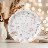 Ballerinas watercolor blush pink birthday party