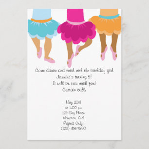 Ballet African American Girls Invitation