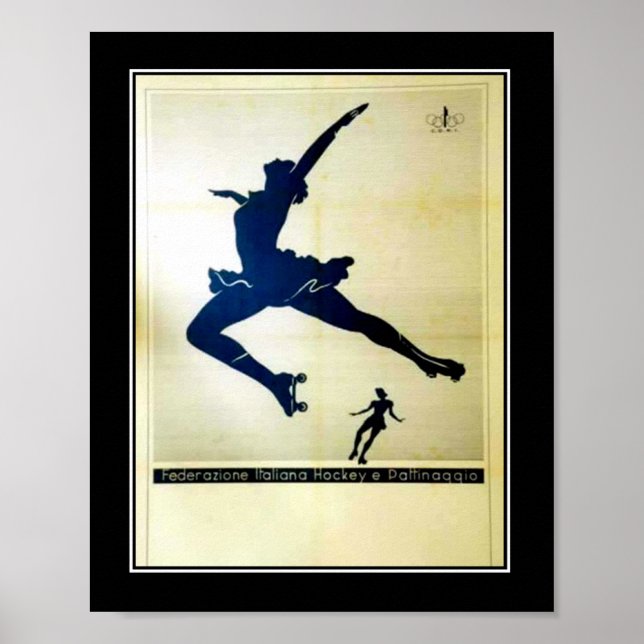 Ballet and Roller skates Vintage Poster (Front)