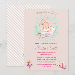 Ballet Animals Baby Shower Party Invitation
