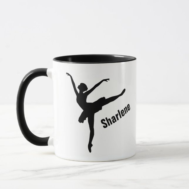 Ballet Arabesque Pose Silhouette Mug (Left)