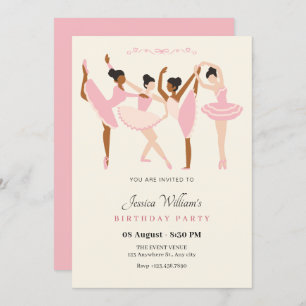 Ballet Ballerina elegant birhtday Invitation