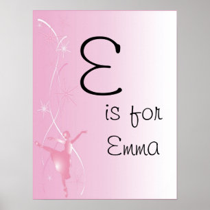 Ballet Ballerina Girls Name Art Poster Print