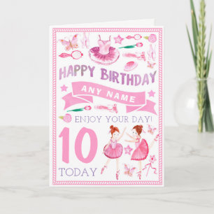 Ballet Ballerina Personalised Birthday Card