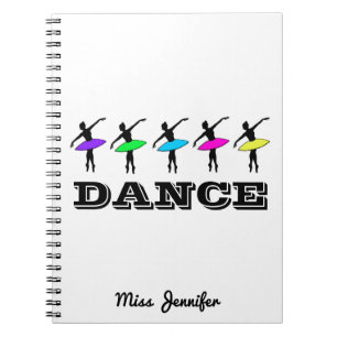 Ballet Ballerina Personalised Dance Teacher Gift Notebook