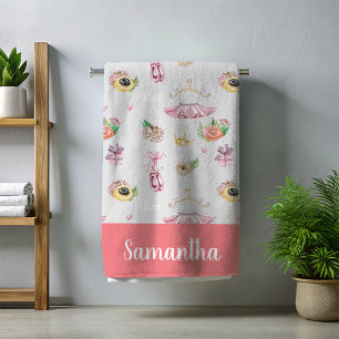 Ballet Ballerina Personalised Name Beach Towel