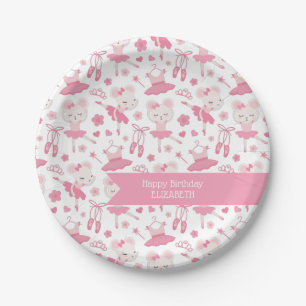 Ballet Ballerina Pink Party Plates, 7" Paper Plate