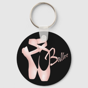 Ballet Ballerina Pink Pointe Shoes Basic Key Ring