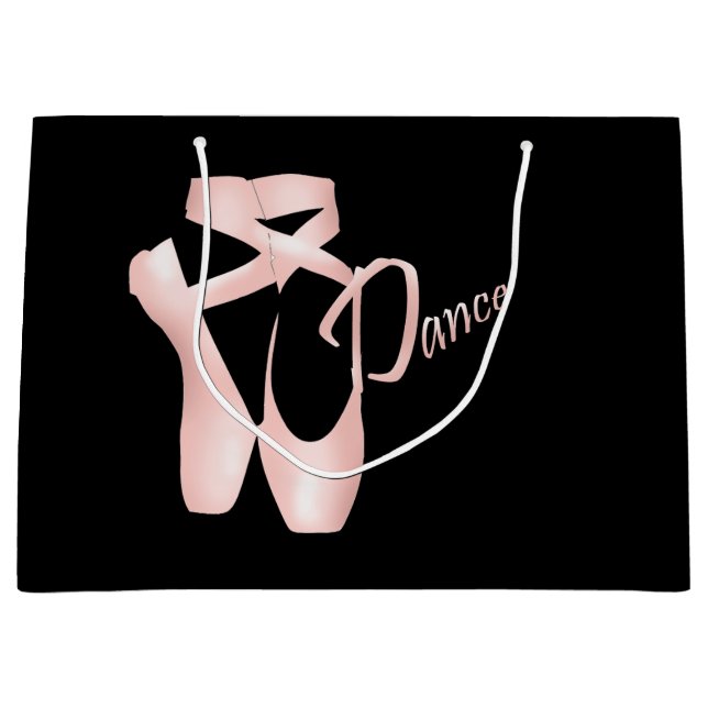 Ballet Ballerina Pink Pointe Shoes Dance LG GB Large Gift Bag (Front)