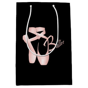 Ballet Ballerina Pink Pointe Shoes M Gift Bag